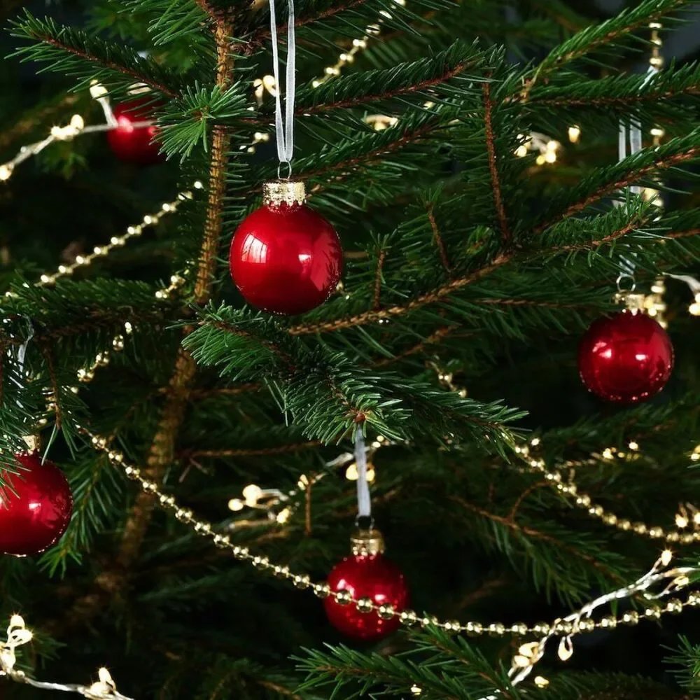 Ikea Vinterfint Ornaments Red Glass Set of 25 1 ½